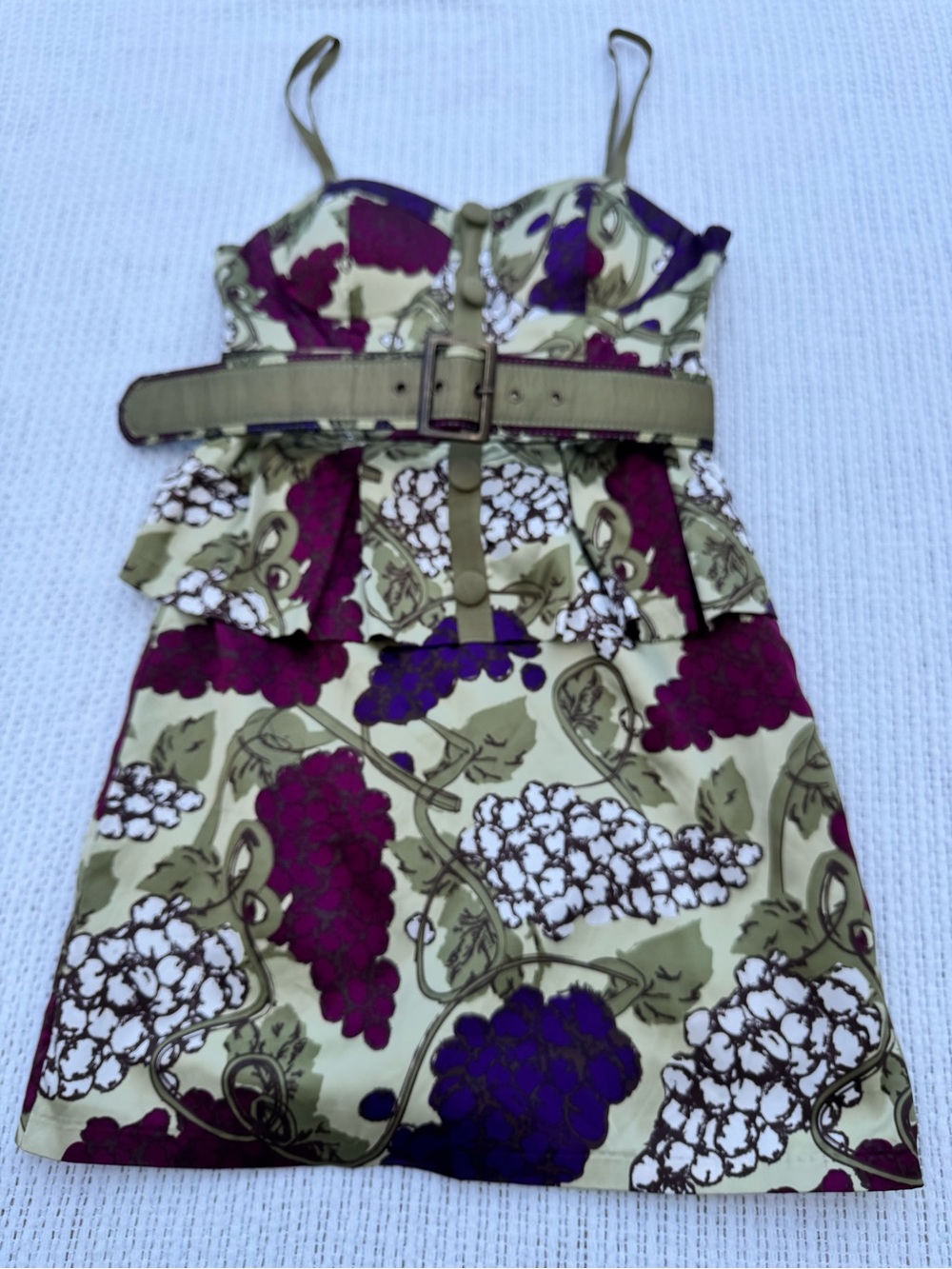 Twelve by Twelve Olive Floral Mini Dress with Purple & White Fruity Vineyard